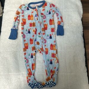 Little Bum Bums (bums & roses)  2 way zip footie bamboo pajamas zippy